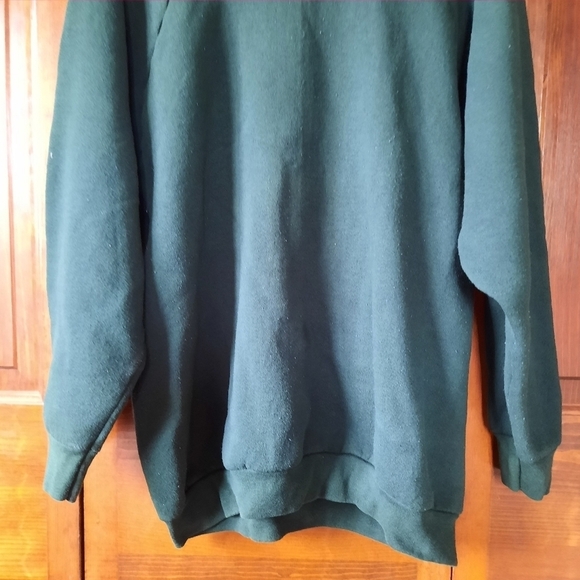 Vintage Fruit of the Loom forest green raglan sleeve crewneck sweatshirt size XL - Picture 3 of 7
